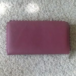 Maroon Wallet with a Scalloped Edge